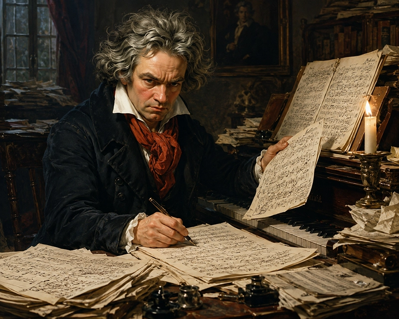 Beethoven, olgunluk çağı eserlerini kulakları tamamen duymadığı halde yapmış.