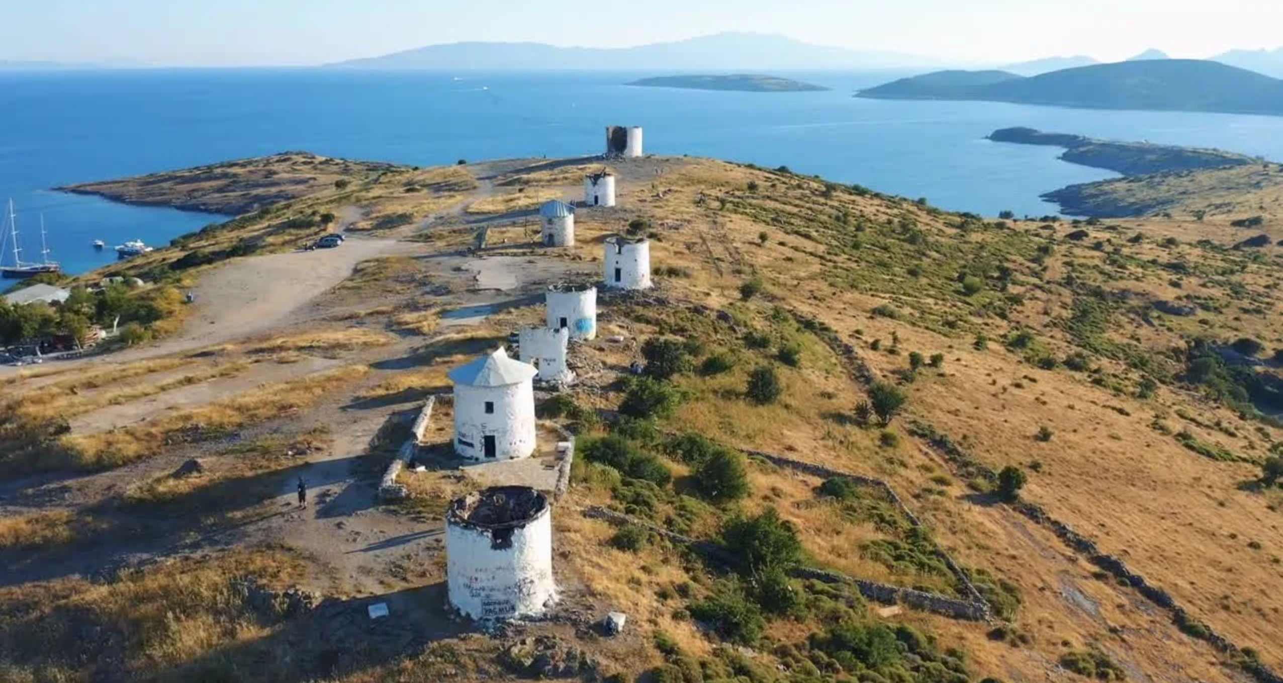 Bodrum Değirmenburnundaki değirmenlerin bugünkü hali.