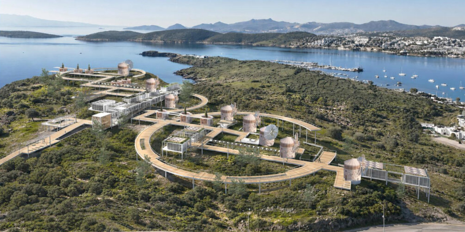 Bodrum Değirmenleri için açılan yarışmada birinci gelen proje
