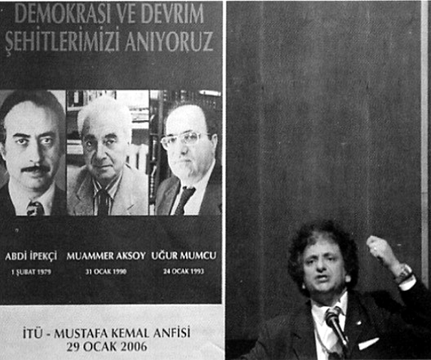 Bedri Baykam demokrasi şehitlerini anma etkinliğinde konuşurken