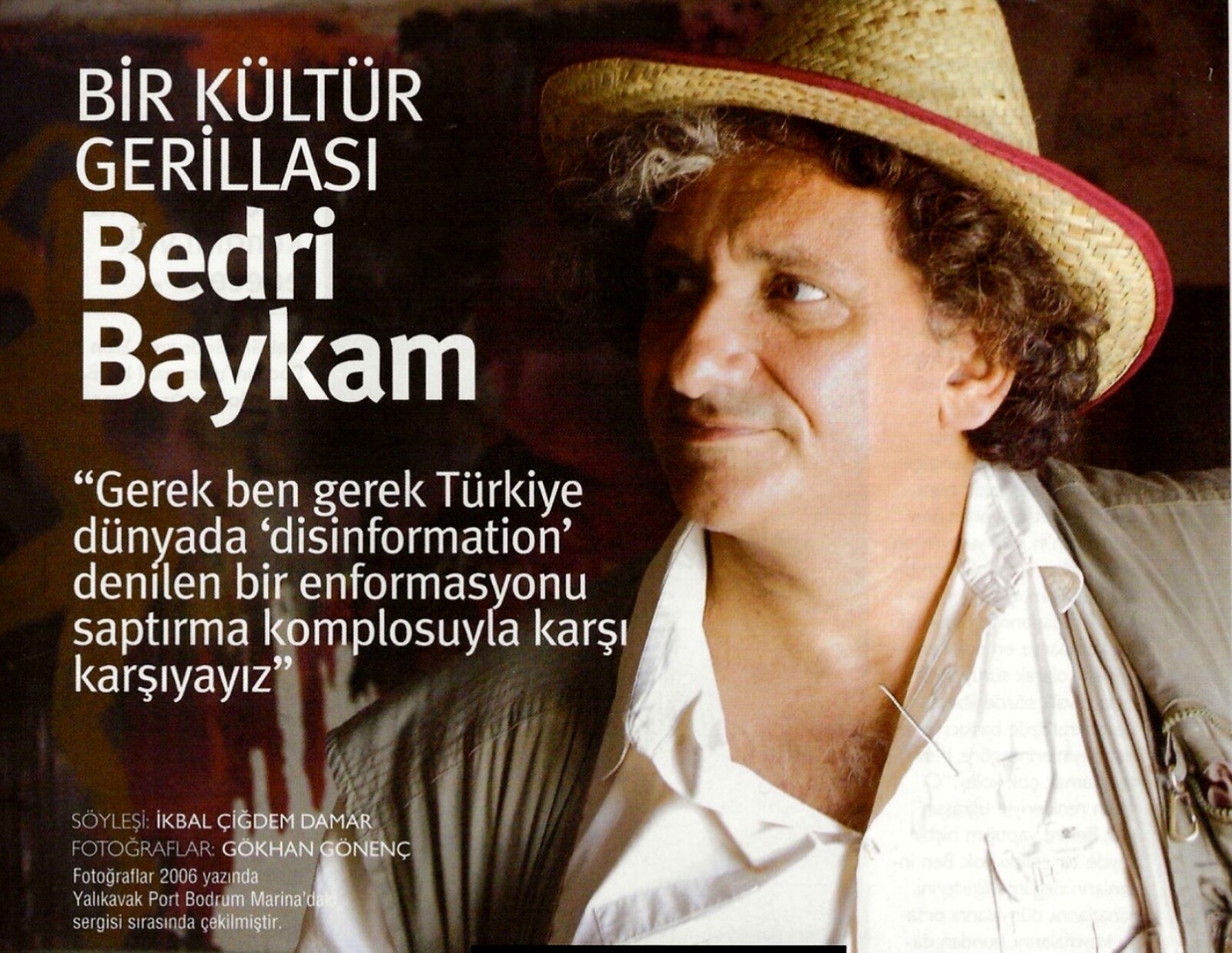 Bir Kültür Gerillası Bedri Baykam söyleşisi kapak görseli