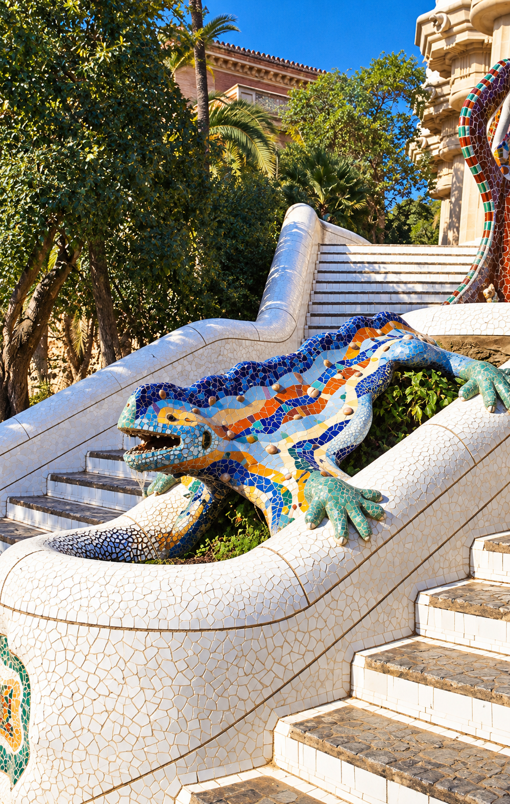 antoni Gaudi, Mosaic Salamander veya Dragon , Park Güell, Barcelona