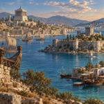 Bodrum’un üç bin yıllık tarihini, Artemisia’yı, Mausoleum’u ve Bodrum Kalesi’ni buluşturan görsel